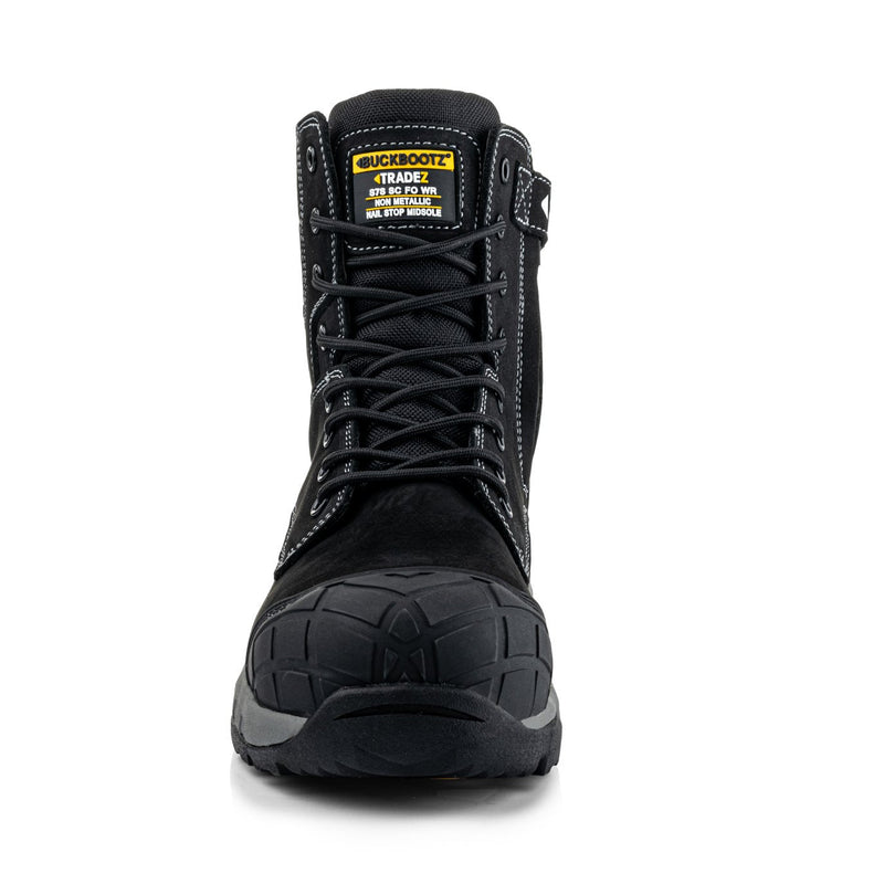 Buckbootz Blastz Tradez Waterproof High-Leg Lace/Zip Safety Boots