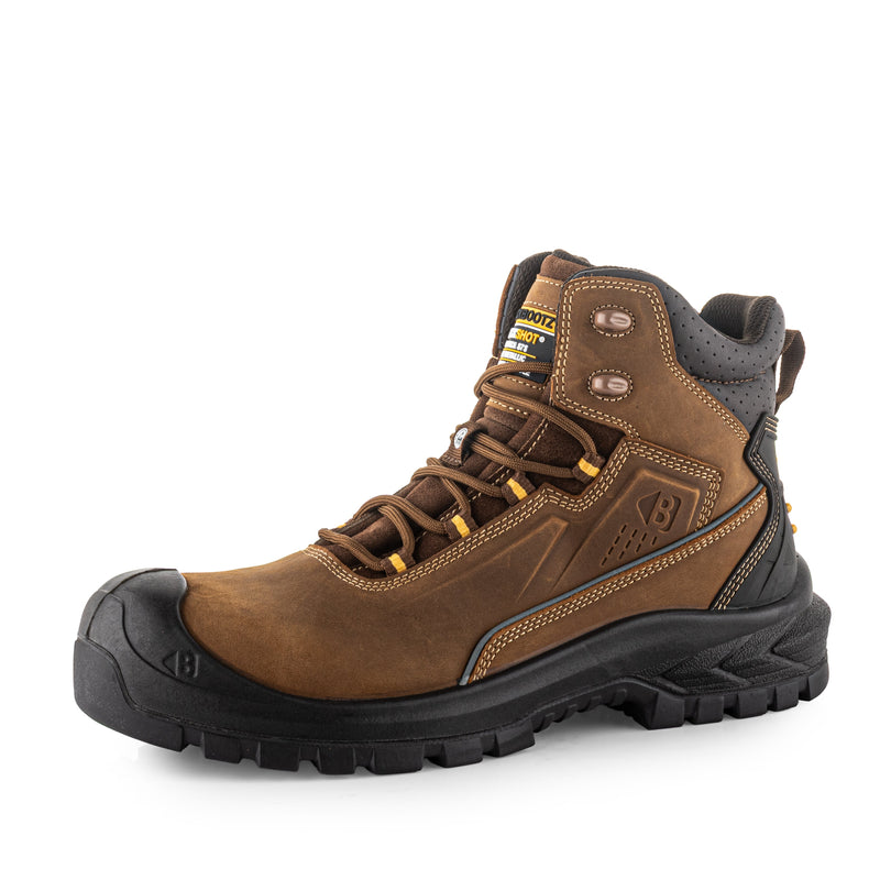 Buckbootz BSH016 Buckshot Waterproof Safety Lace Boots – Brown