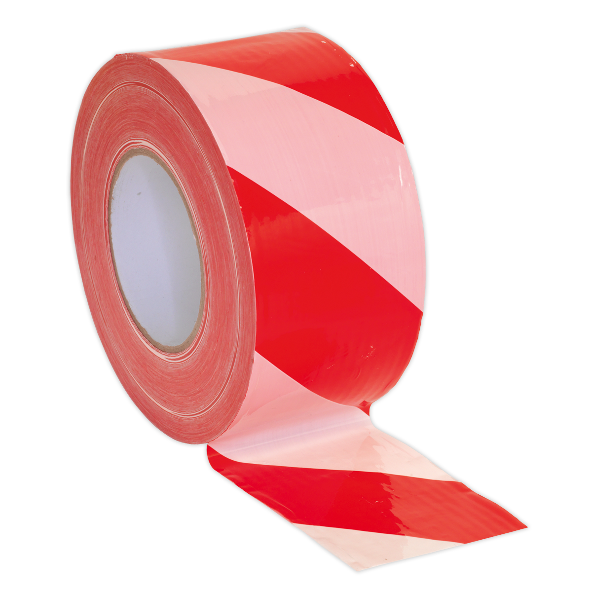 Sealey BTRW Non-Adhesive Hazard Warning Barrier Tape 80mm x 100m - Red/White