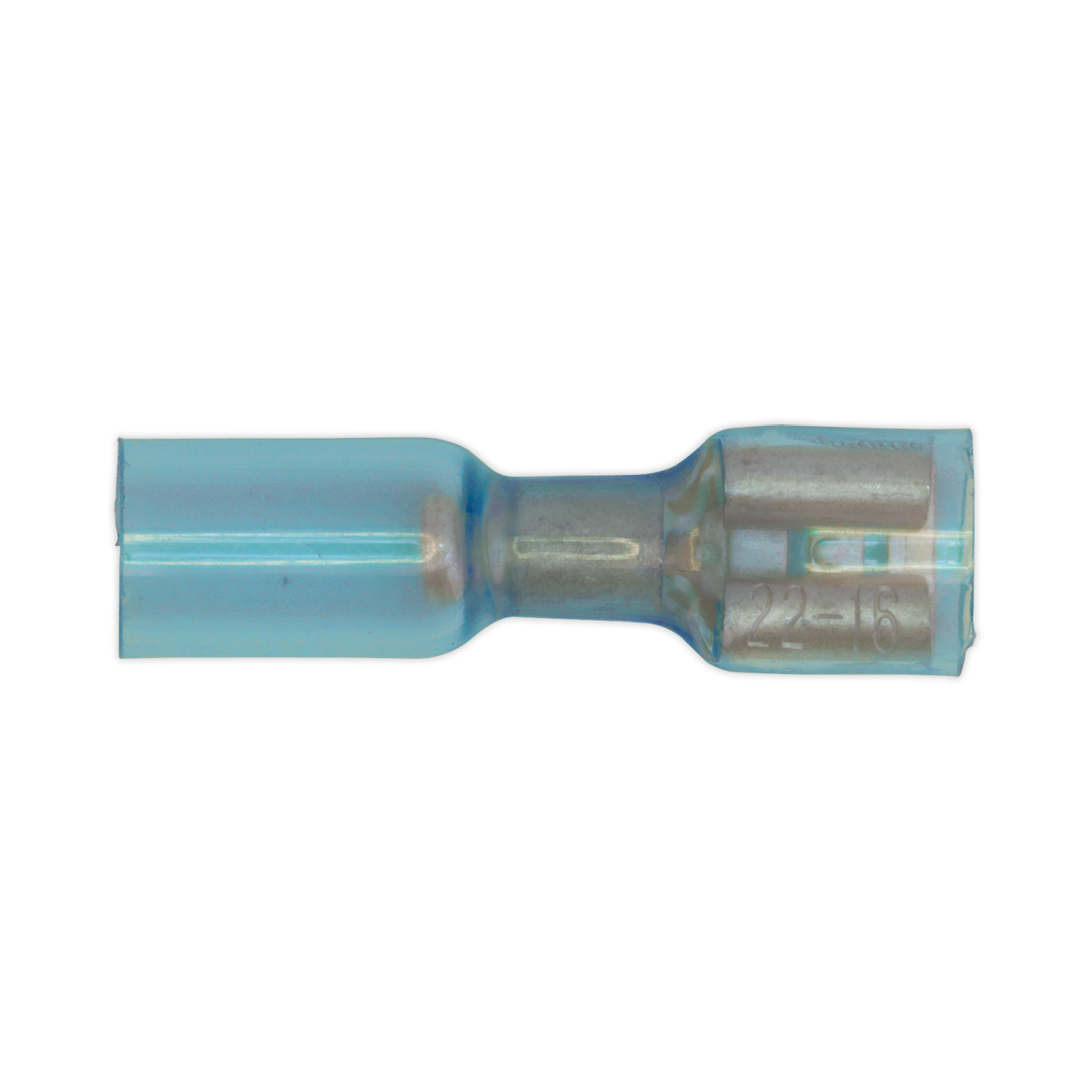 Sealey BTSPF25 Heat Shrink Push-On Female Terminal 6.4mm, Blue - Pack of 25