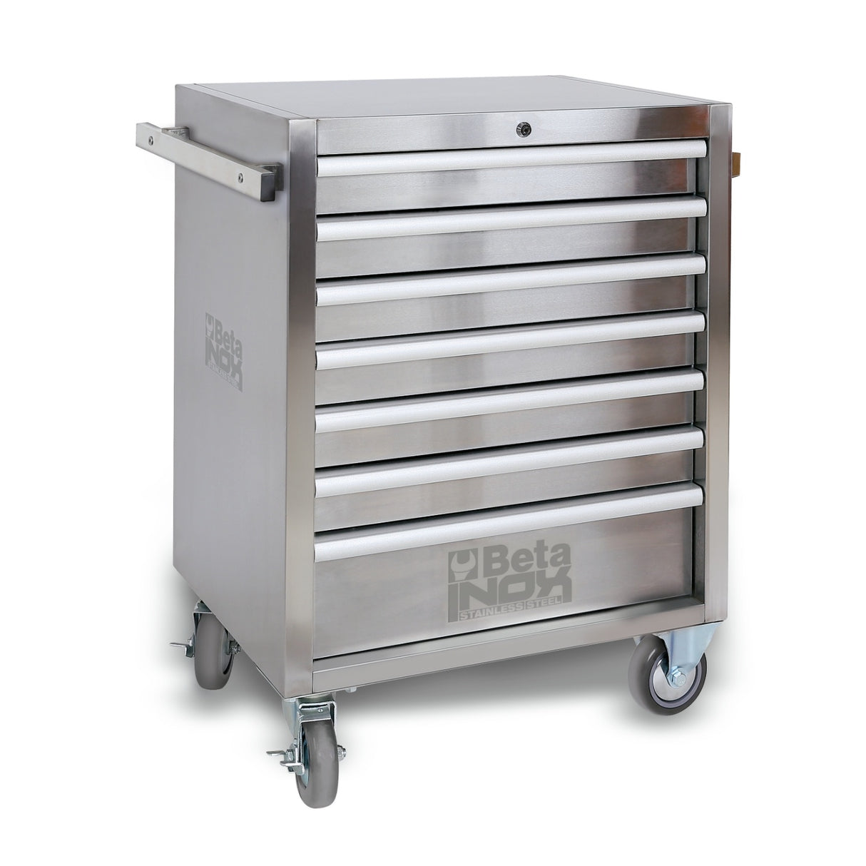 Betainox Stainless Steel Mobile Roller Cabinet With Seven Drawers And Non-Marking Wheels - C04TSS-7 - C04TSS/7
