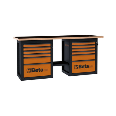 Beta Endurance Workbench With 2 Cabinets And 12 Drawers - C59B - C59B - C59B-O