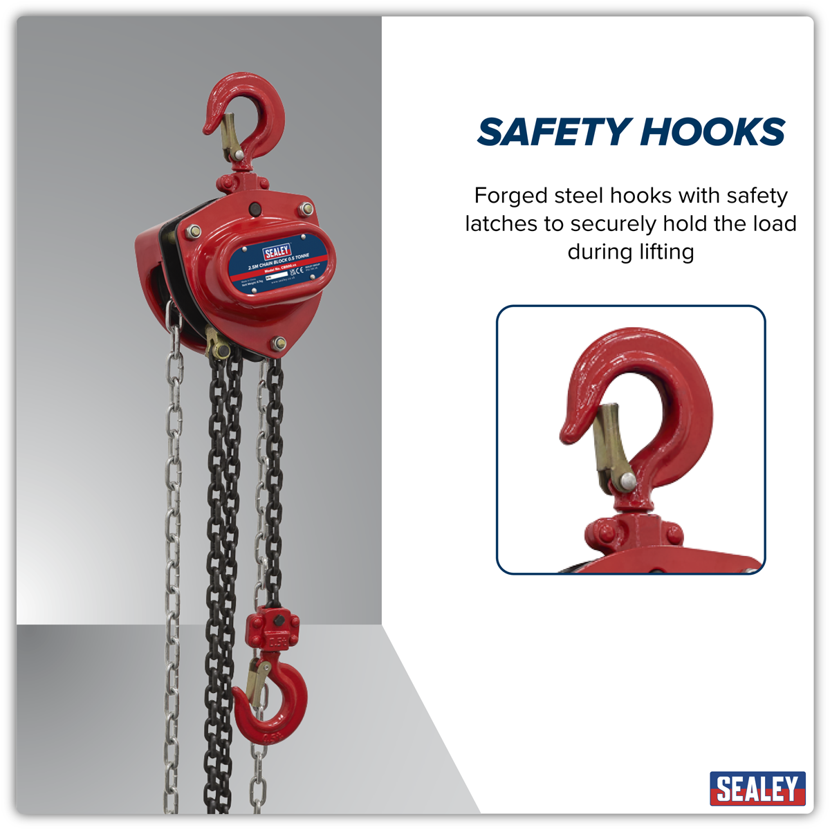 Sealey CB500 2.5m Chain Block 0.5 Tonne - additional view 3