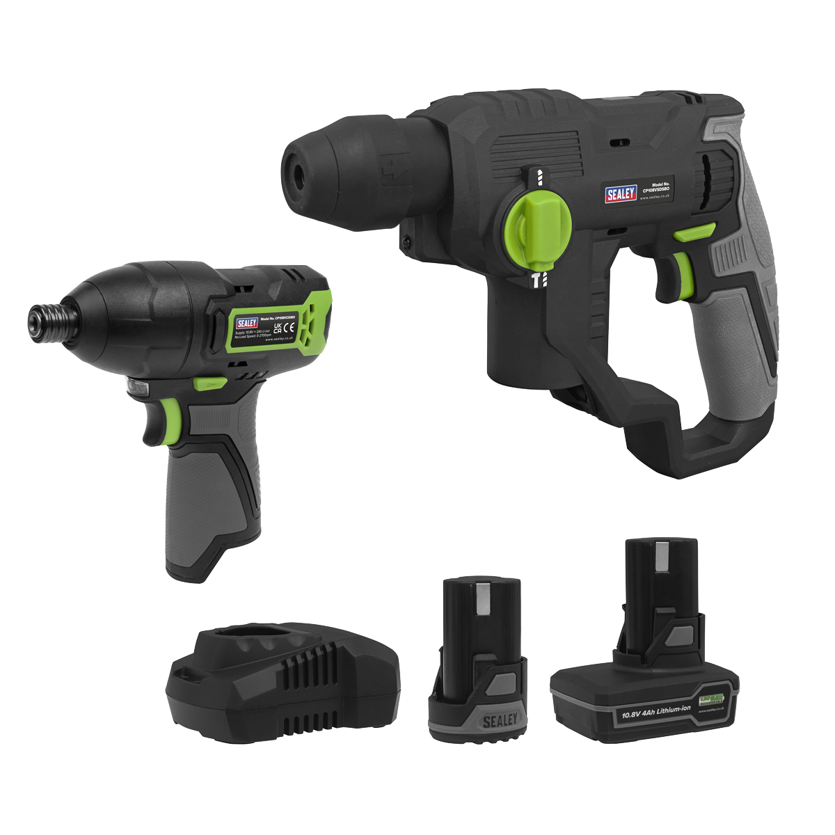 Sealey CP108VCOMBO4 2 x SV10.8 Series Cordless Power Tool Kit 10.8V - 2 Batteries - additional view 3