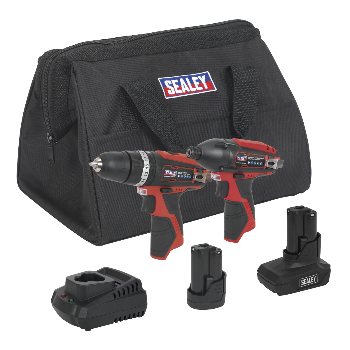 Sealey CP1200COMBO6 2 x SV12 Series Cordless Power Tool Kit 12V - 2 Batteries
