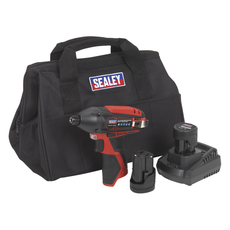 Sealey CP1203KIT SV12 Series 1/4"Hex Drive Cordless Impact Driver Kit 12V 2Ah - 2 Batteries - additional view 6