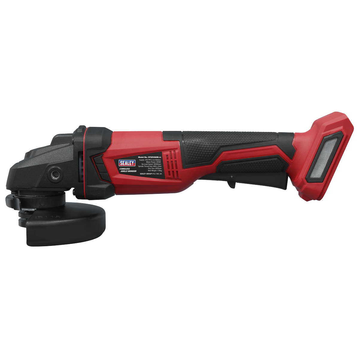Sealey CP20VAGB SV20 Series 115mm Cordless Angle Grinder 20V - Body Only - additional view 6