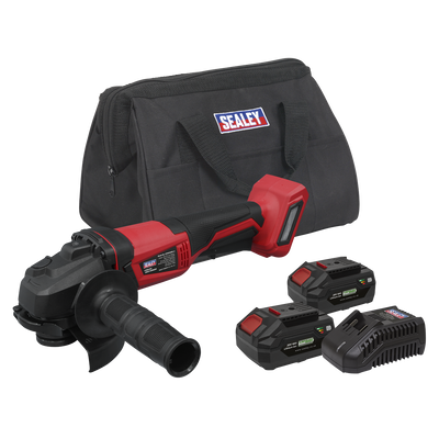 Sealey CP20VAGBKIT SV20 Series 115mm Cordless Angle Grinder Kit 20V 4Ah - 2 Batteries