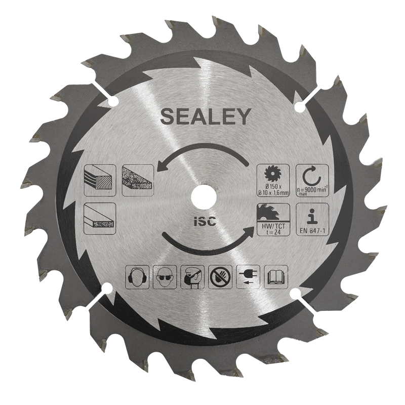 Sealey CP20VCS.03 150mm Cut-Off Saw Blade 1.6mm/10mm 24tpu - additional view 2