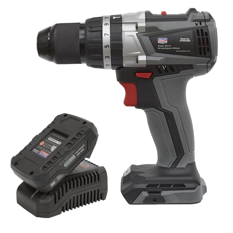 Sealey CP20VDDXKIT1 Premier SV20 Series 13mm Brushless Cordless Combi Drill Kit 20V 2Ah - additional view 3