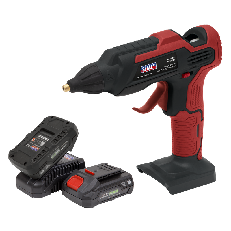 Sealey CP20VGGKIT SV20 Series Cordless Glue Gun Kit 20V 2Ah - 2 Batteries - additional view 3