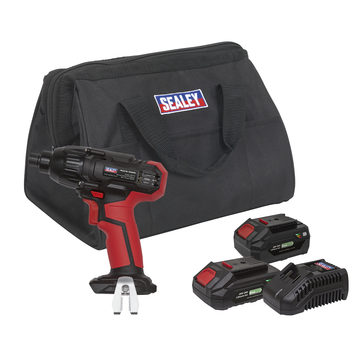 Sealey CP20VIDKIT SV20 Series 1/4"Hex Drive Cordless Impact Driver 20V - 2 Batteries