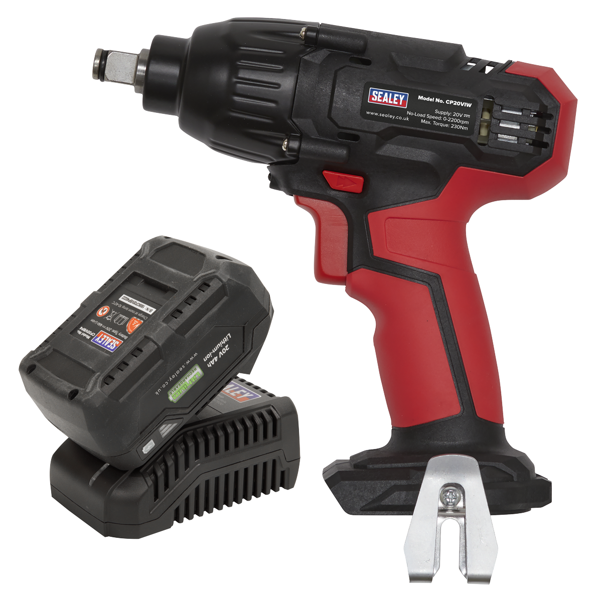 Sealey CP20VIWKIT1 SV20 Series 1/2"Sq Drive Cordless Impact Wrench Kit 20V 4Ah - 2 Batteries - additional view 3