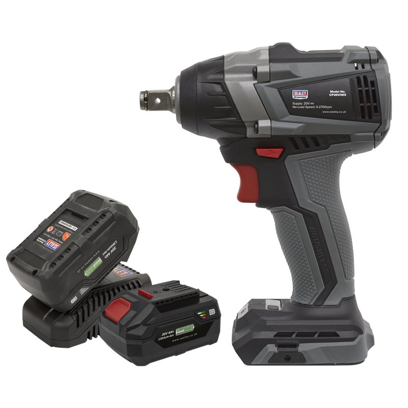 Sealey CP20VIWXKIT Premier SV20 Series 1/2"Sq Drive Brushless Cordless Impact Wrench Kit 20V 4Ah - 2 - additional view 3