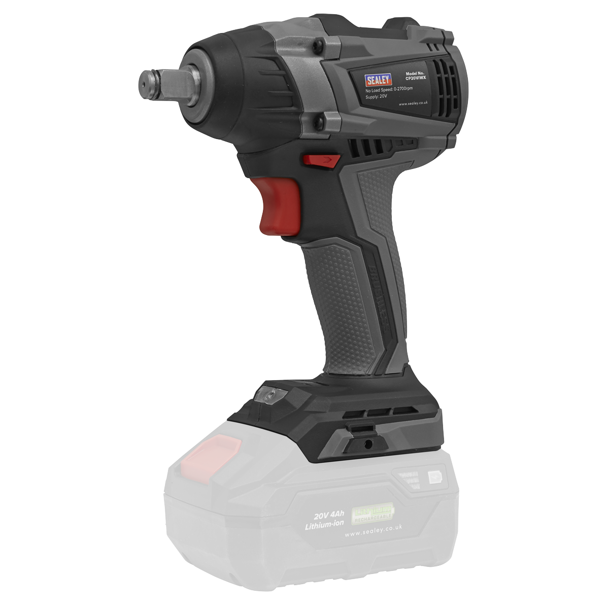 Sealey CP20VIWXKIT Premier SV20 Series 1/2"Sq Drive Brushless Cordless Impact Wrench Kit 20V 4Ah - 2 - additional view 4