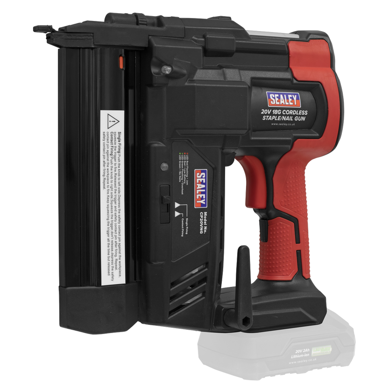 Sealey CP20VNGKIT SV20 Series Cordless Nail/Staple Gun Kit 18G 20V - 2 Batteries - additional view 5
