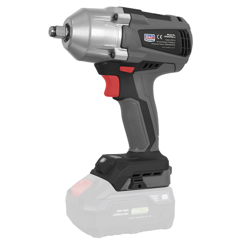 Sealey CP20VPIW Premier SV20 Series 1/2"Sq Drive Brushless Cordless Impact Wrench 20V - Body Only