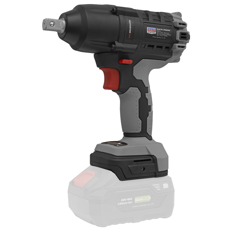Sealey CP20VPIWKIT Premier SV20 Series 1/2"Sq Drive Brushless Cordless Impact Wrench Kit 20V 4Ah - 2 - additional view 2