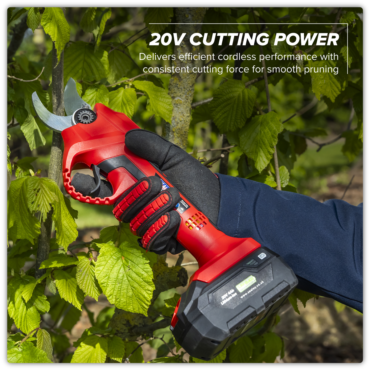 Sealey CP20VPSKIT SV20 Series Brushless Cordless Pruning Shears Kit 20V 2Ah - 2 Batteries - additional view 17