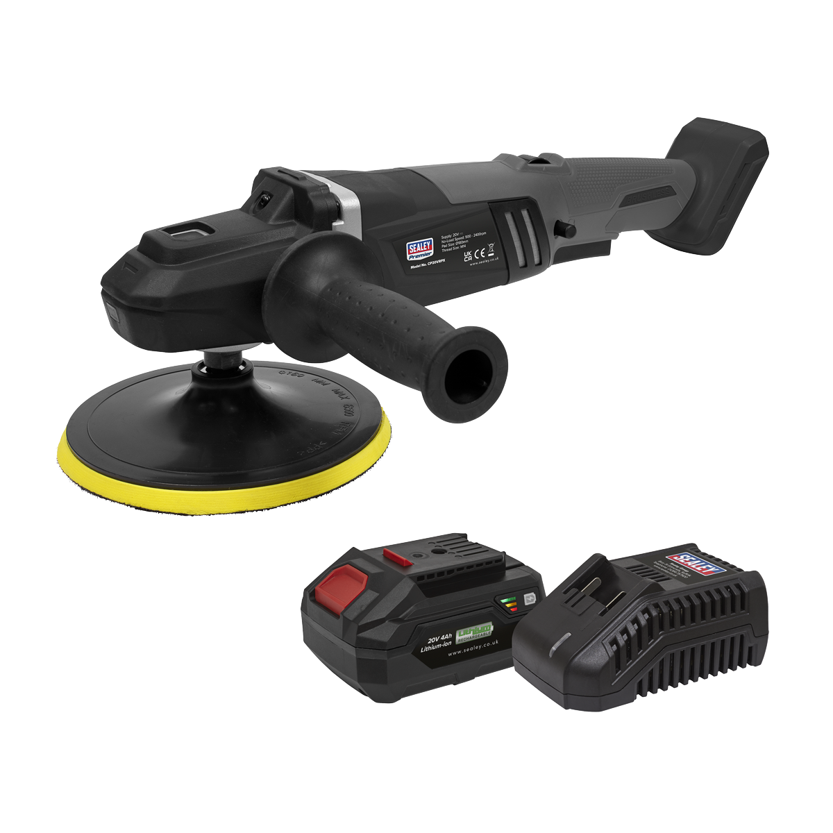 Sealey CP20VRPXKIT1 Premier SV20 Series 180mm Brushless Cordless Rotary Polisher Kit 20V 4Ah - additional view 2
