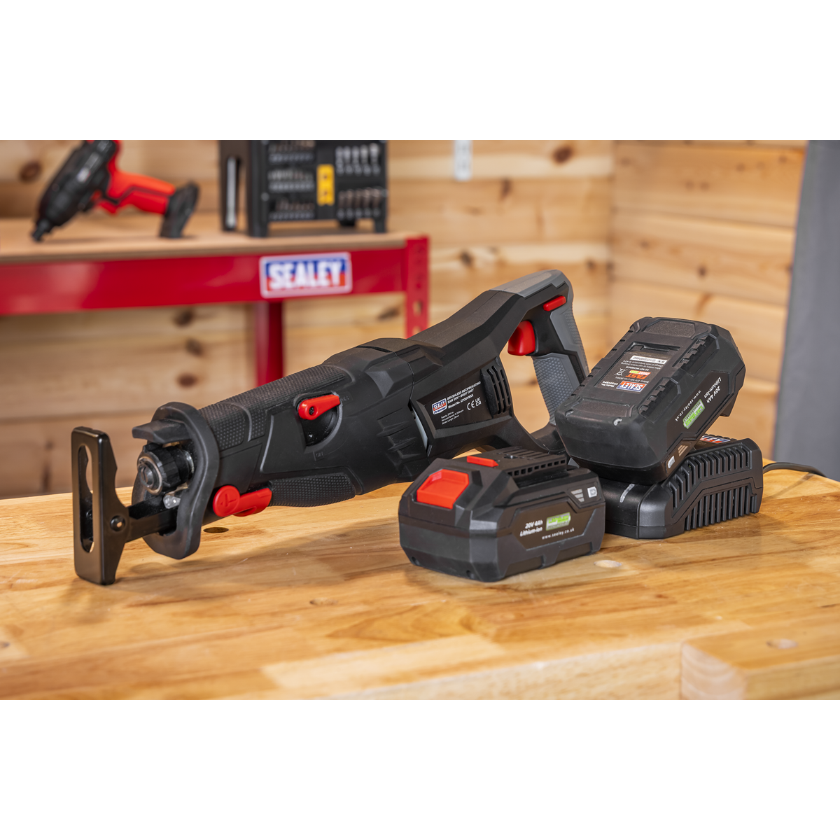 Sealey CP20VRSXKIT Premier SV20 Series Brushless Cordless Reciprocating Saw 20V 4Ah Kit - 2 Batteries - additional view 9
