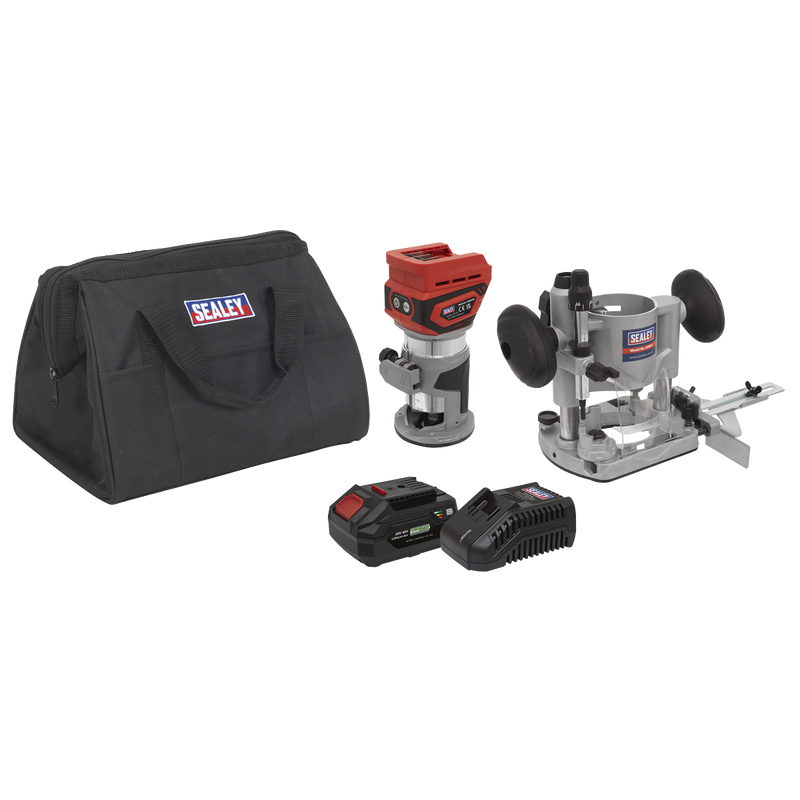 Sealey CP20VTRKIT1 SV20 Series Cordless Trimming Router Kit 20V 4Ah
