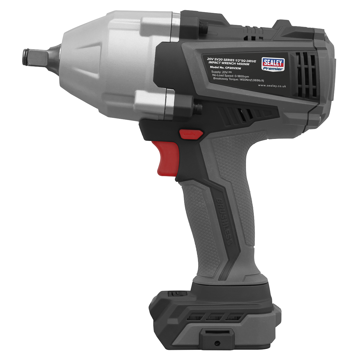 Sealey CP20VXIW Premier SV20 Series 1/2"Sq Drive Brushless Cordless Impact Wrench 20V - Body Only - additional view 7