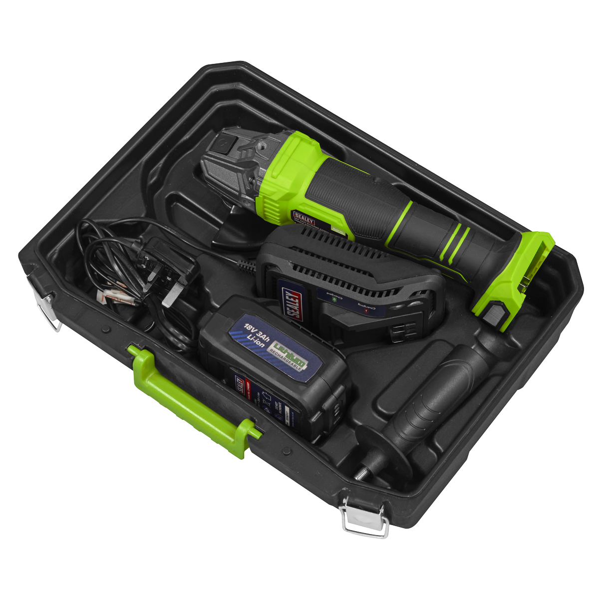 Sealey CP401LIHV 115mm Cordless Angle Grinder 18V 3Ah - Green - additional view 10