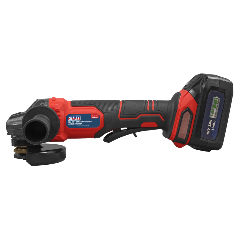 Sealey CP401LI 115mm Cordless Angle Grinder 18V 3Ah - Red - additional view 4