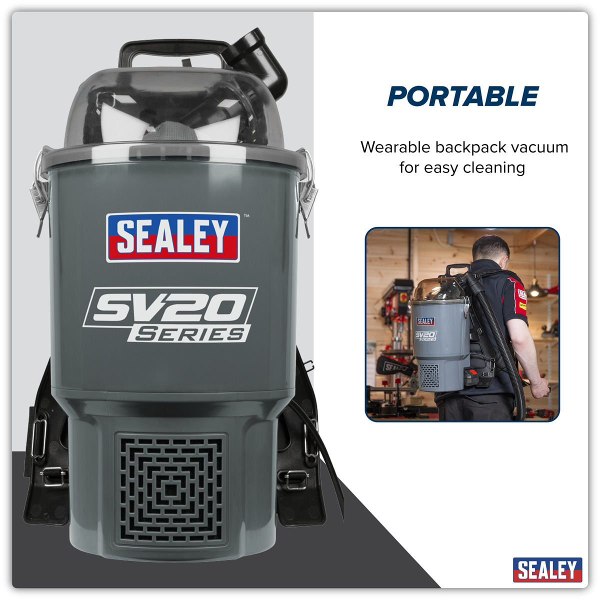 Sealey CP40VBV SV20 Series Backpack Vacuum Cleaner 40V - Body Only - additional view 19