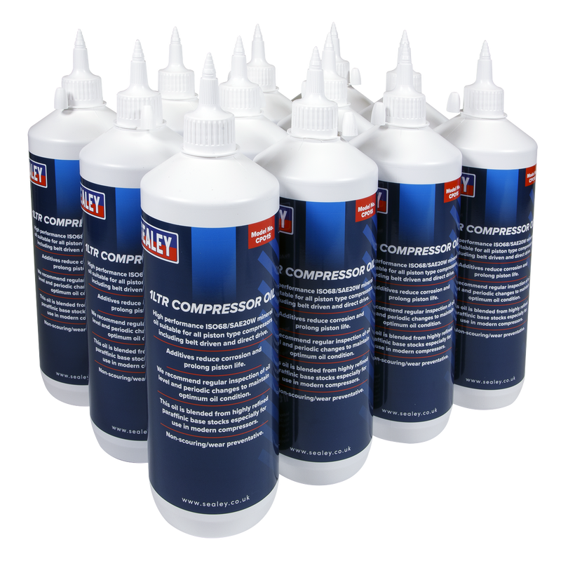 Sealey CPO/1 Compressor Oil 1L - Pack of 12