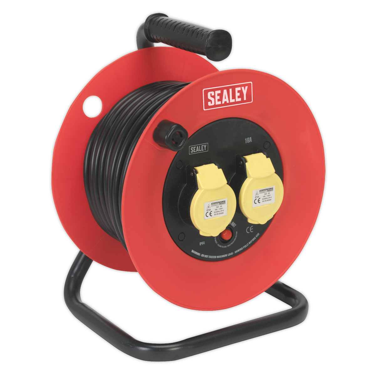 Sealey CR12515 25m Heavy-Duty Cable Reel with Thermal Trip 2 x 110V