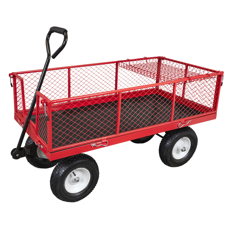 Sealey CST806 Platform Truck with Sides Pneumatic Tyres 350kg Capacity