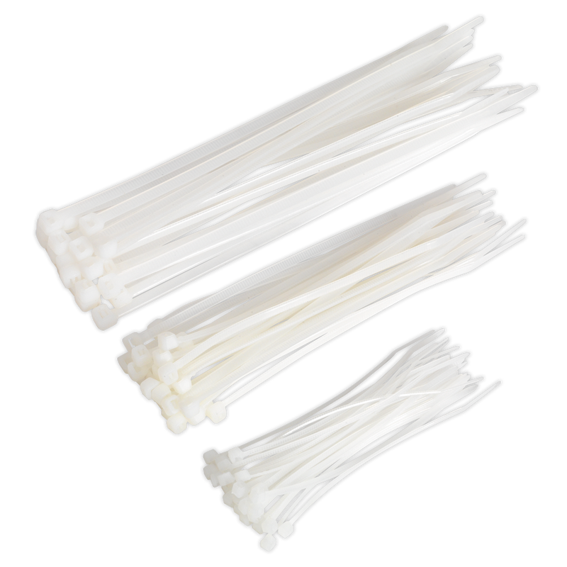 Sealey CT75W Cable Tie Assortment, White - Pack of 75