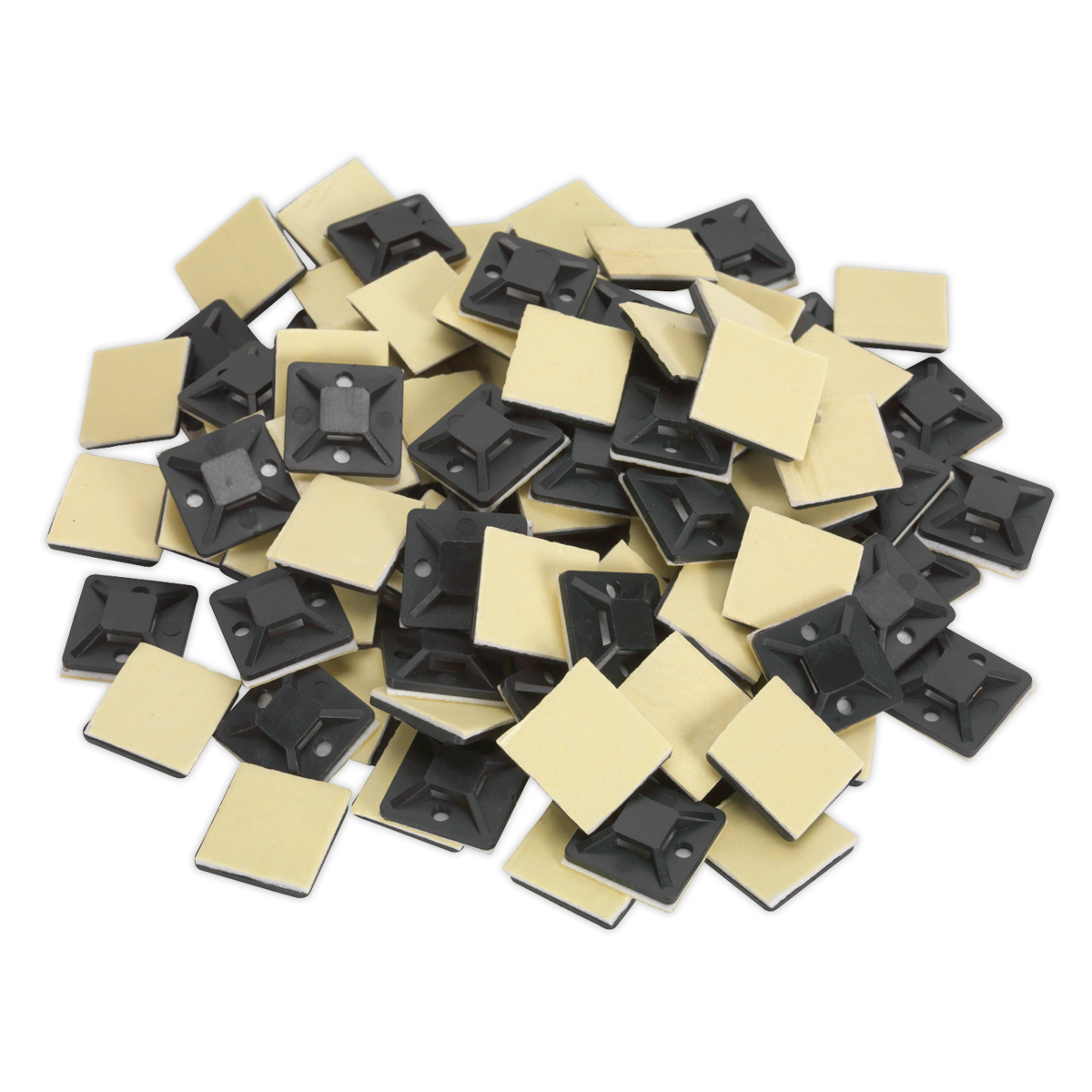 Sealey CTM2020B Self-Adhesive Cable Tie Mount 20 x 20mm, Black - Pack of 100