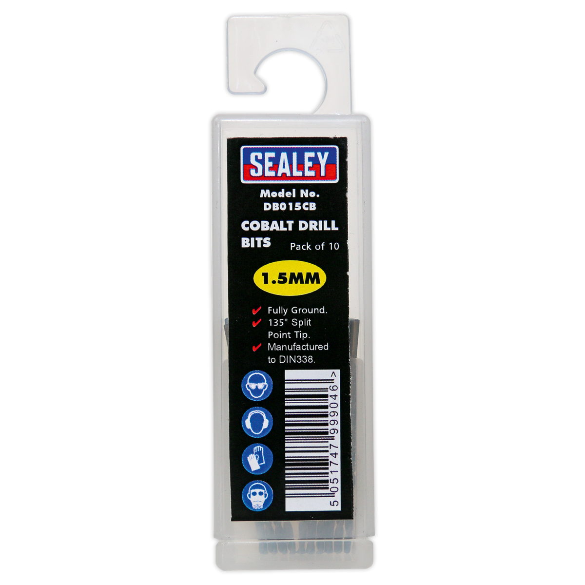 Sealey DB015CB HSS Cobalt Fully Ground Drill Bit 1.5mm - Pack of 10 - additional view 2