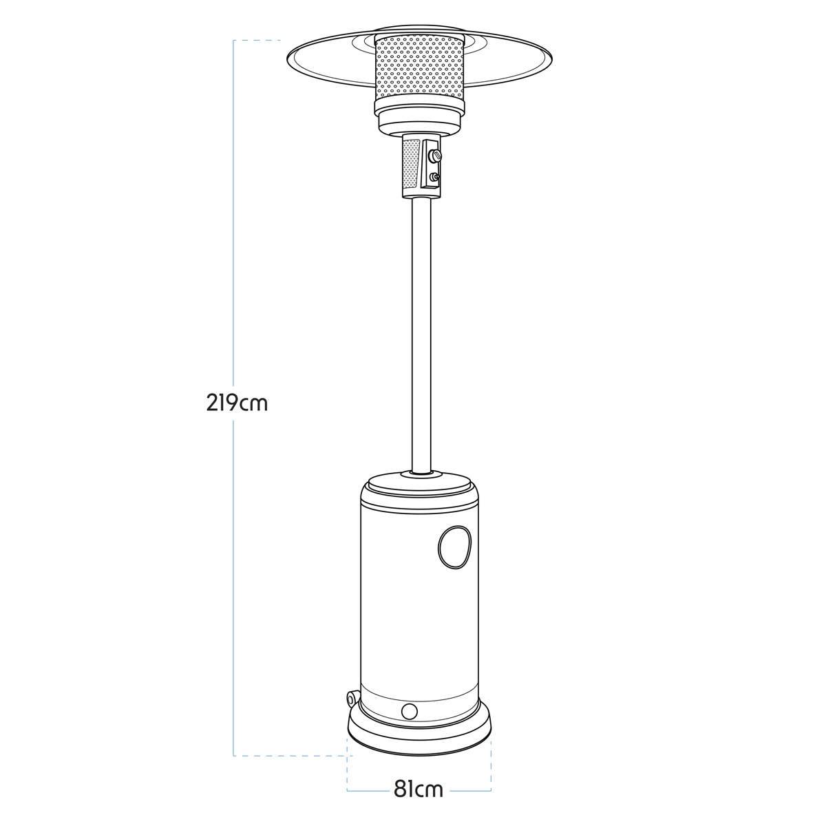 Dellonda DG1 Outdoor Garden Gas Patio Heater 13kW Commercial & Domestic Use, Black - additional view 3