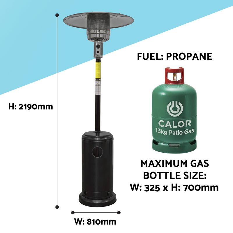 Dellonda DG1 Outdoor Garden Gas Patio Heater 13kW Commercial & Domestic Use, Black - additional view 12