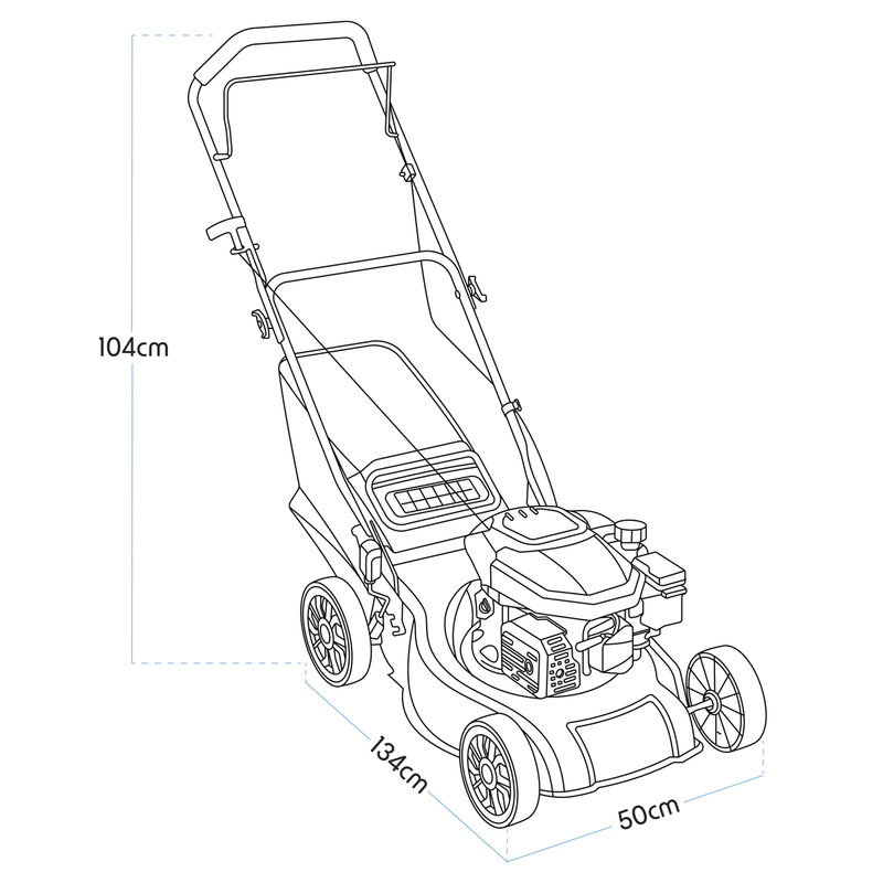 Dellonda DG100 Hand-Propelled Petrol Lawnmower Grass Cutter, 127cc 16"/41cm 4-Stroke - additional view 14