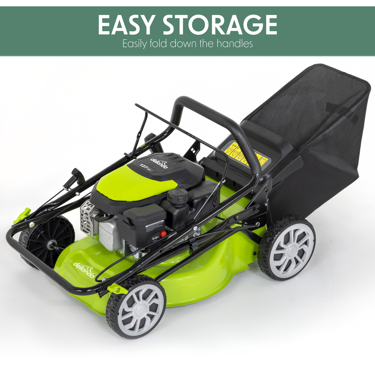 Dellonda DG100 Hand-Propelled Petrol Lawnmower Grass Cutter, 127cc 16"/41cm 4-Stroke - additional view 11
