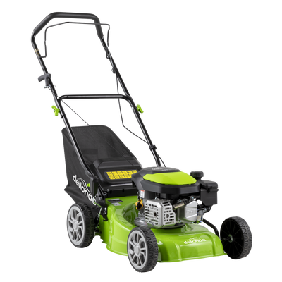 Dellonda DG100 Hand-Propelled Petrol Lawnmower Grass Cutter, 127cc 16"/41cm 4-Stroke
