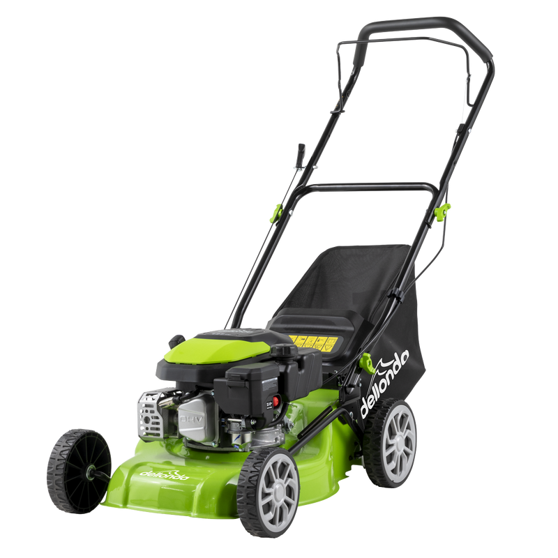 Dellonda DG100 Hand-Propelled Petrol Lawnmower Grass Cutter, 127cc 16"/41cm 4-Stroke - additional view 2