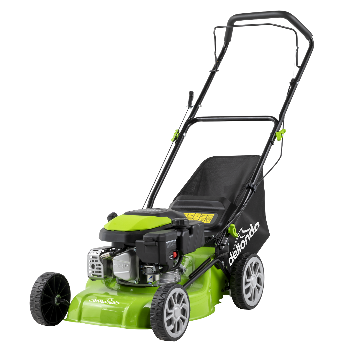 Dellonda DG100 Hand-Propelled Petrol Lawnmower Grass Cutter, 127cc 16"/41cm 4-Stroke - additional view 2