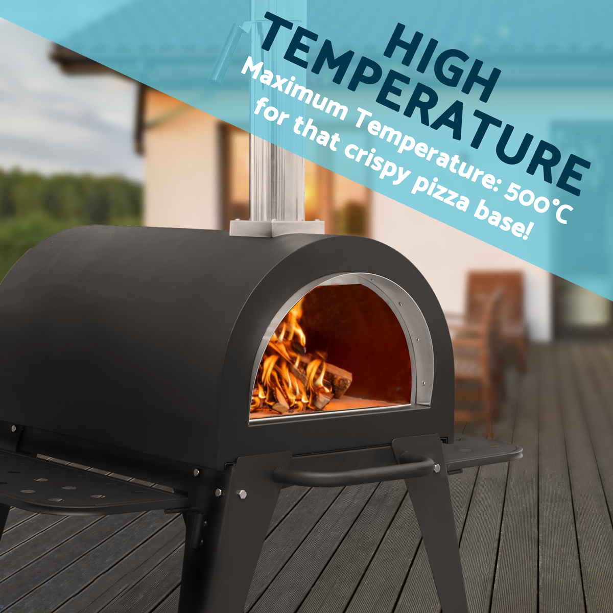 Dellonda DG103 Outdoor Wood-Fired Pizza Oven & Smoker - additional view 8