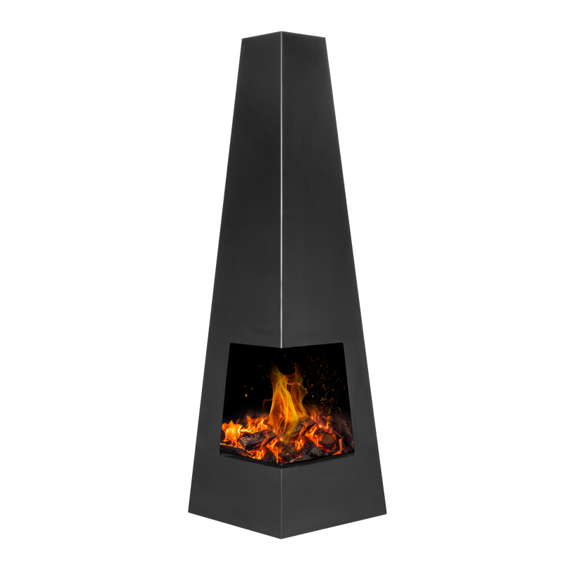 Dellonda DG105 Chiminea, Wood Burner, Heater for Outdoors W45cm x H150cm - Black Steel - additional view 5