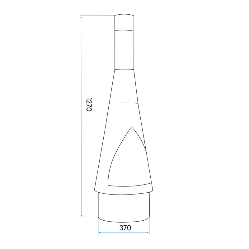 Dellonda DG109 Outdoor Chiminea, Fireplace, Fire Pit, Heater, Durable, Black Steel - additional view 3