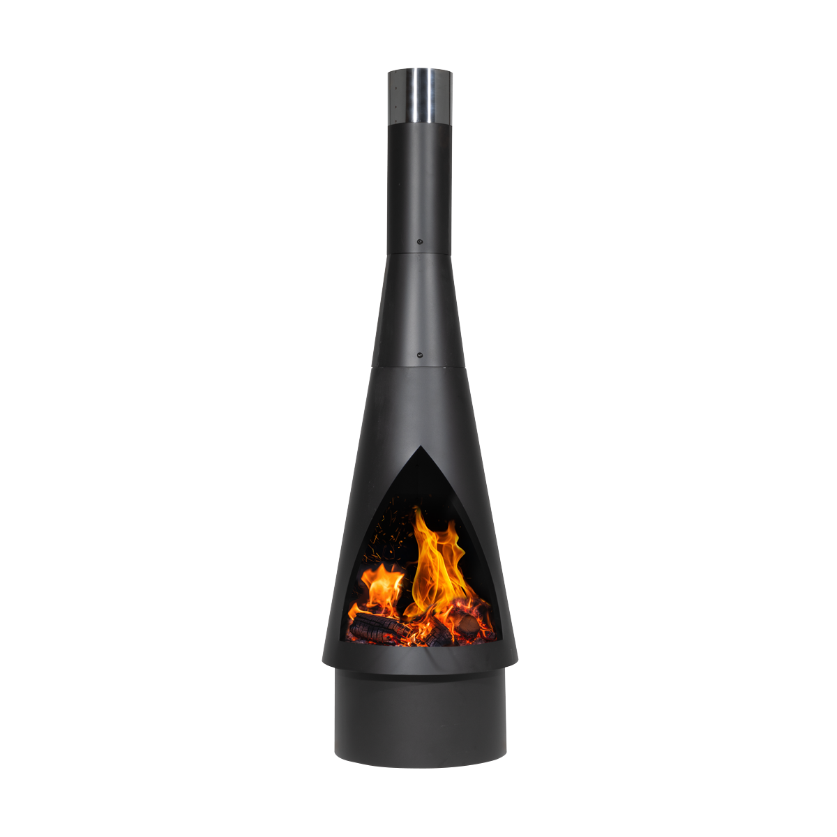 Dellonda DG109 Outdoor Chiminea, Fireplace, Fire Pit, Heater, Durable, Black Steel - additional view 4