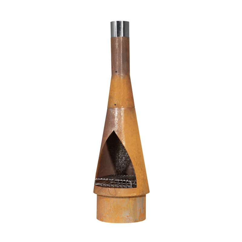 Dellonda DG110 Outdoor/Garden/Patio Conical Chiminea, Fireplace, Fire Pit, Heater, H127cm - Corten Steel - additional view 10