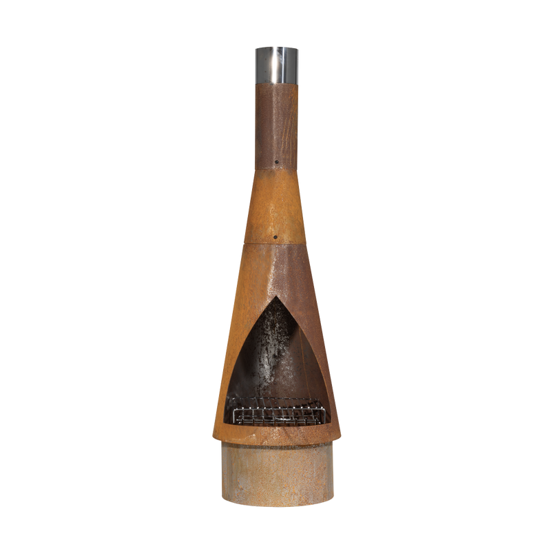 Dellonda DG110 Outdoor/Garden/Patio Conical Chiminea, Fireplace, Fire Pit, Heater, H127cm - Corten Steel - additional view 11