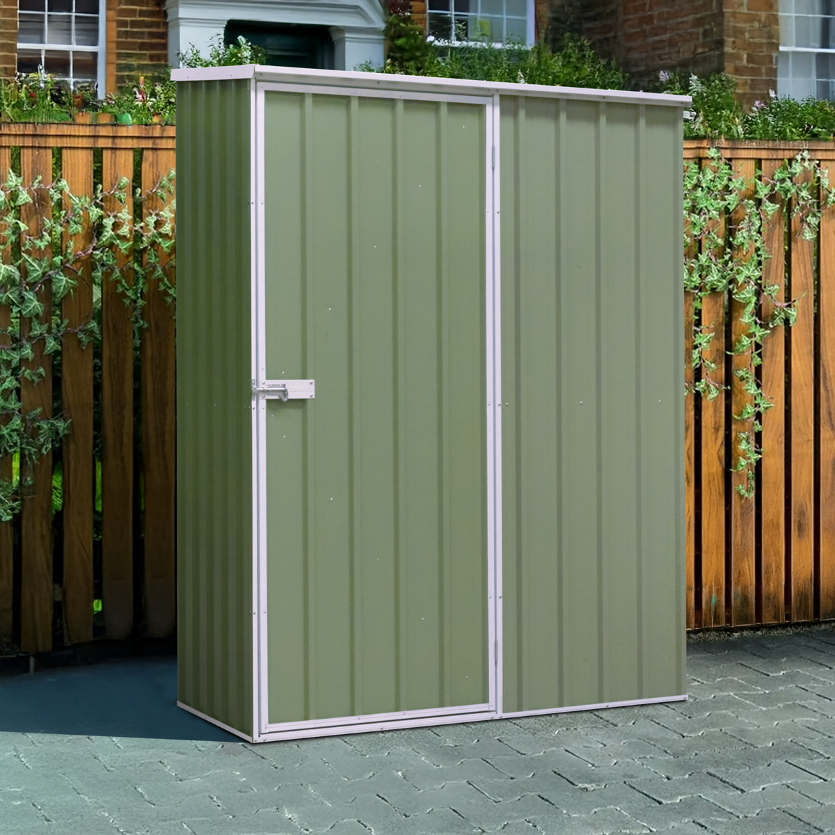 Dellonda DG113 Galvanized Steel Storage Shed with Pent Style Roof 150 x 80 x 190cm - Green - additional view 2